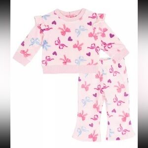 Rare Editions Bow Fleece Set 24m